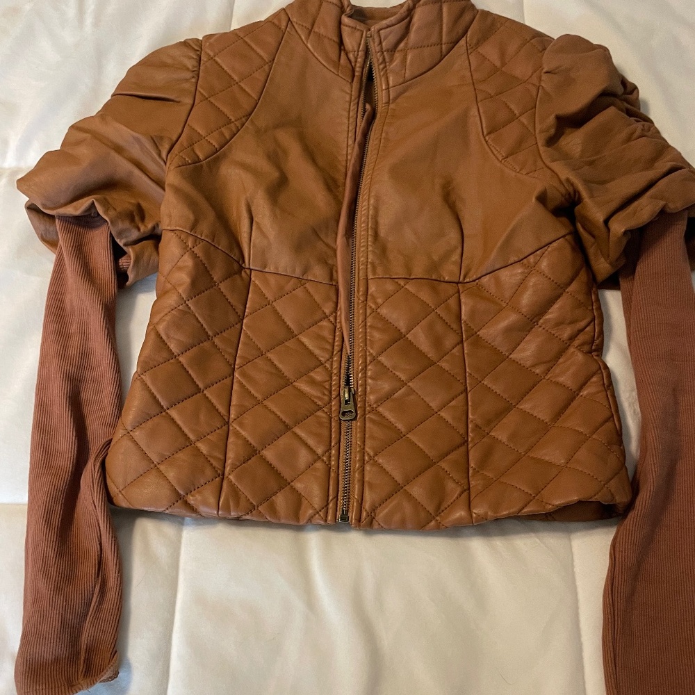Brown leather jacket
